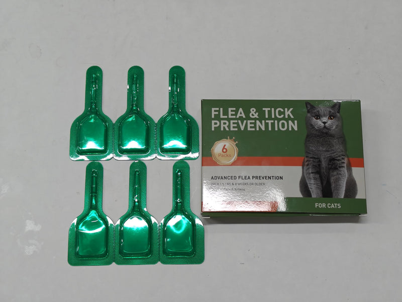 Cat Flea Treatment & Tick Control - Topical Flea Treatment for Cats & Kittens - Protection for Cats Over 1.5 lbs and 8 Weeks or Older, 6 Pack