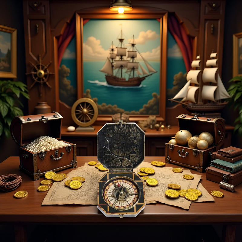 1Pc Metallic Compass, Nautical Compass Pirate Captain Costume Halloween Party Cosplay Decoration Deft Design Accessories Props,Costumes and Accessories