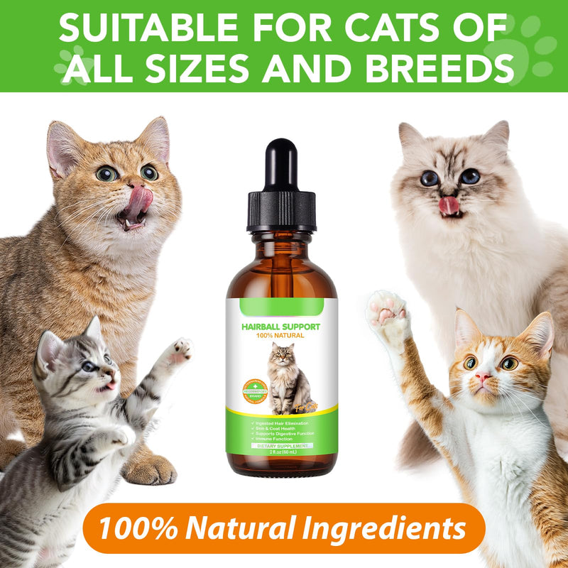 Hairball Relief for Cats, Natural Cat Hairball Treatment with Natural Ingredients & Vitamins - Kitten Furball Treatment, Supports Skin & Coat, Digestion, Immune Support for All Cats (1)