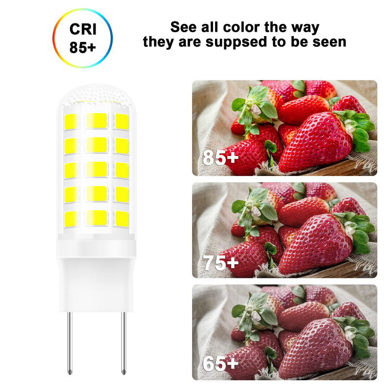 G8 Led Bulb Dimmable Under Microwave Light Bulb 50W Halogen Replacement for GE Samsung LG Over The Range Microwave Hood, 120V 5W 500LM Daylight White 6000K, Replaces WB08X10057 WB08X10051, 2-Pack Daylight White-5w