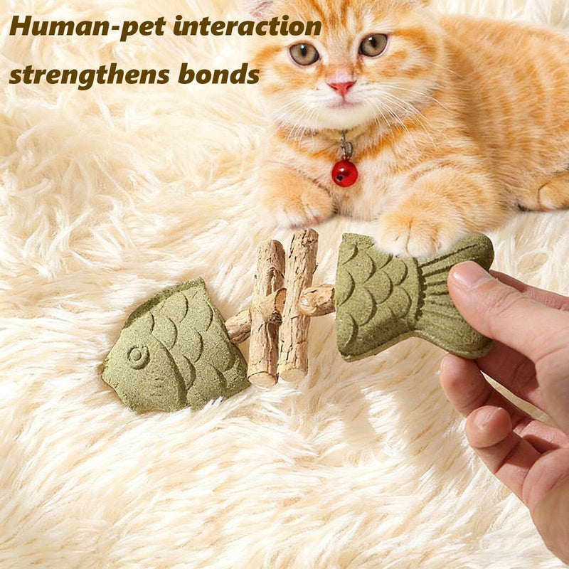 Purrident - Fix Cat Dental Health, Natural Dental Chew for Cats, Fishbone Shape Cat Teething Toy with Catnip, Durable Feline Tooth Care Tool for Indoor & Adult Cats (3PCS-D) 3PCS-D