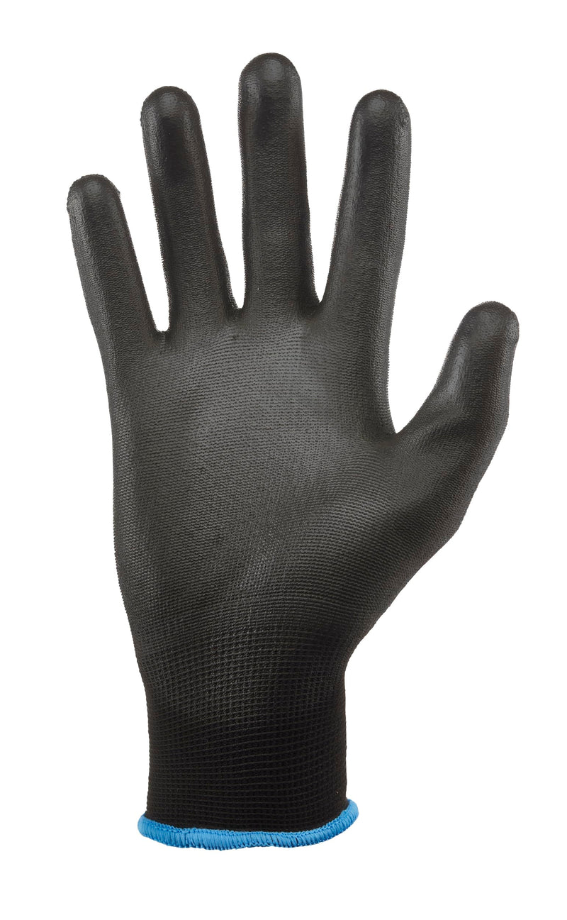Gorilla Grip Work Gloves, Never Slip Maximum Grip All-Purpose, Gloves for Men, Superior in Wet, Dry, Oily Conditions, Polymer Palm, Medium Size, 25 Pairs, Black/Blue | 25047-25 Large