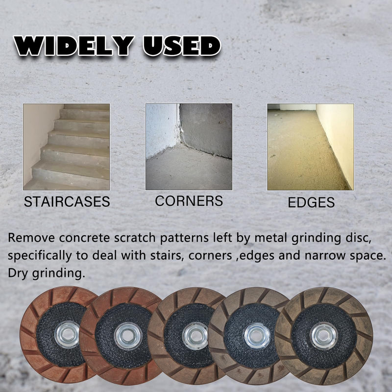 5 inch Ceramic Bond Grinding Wheels,5/8"-11 Arbor Diamond Cup Grinding Disc for Concrete Smoothing Scratches Removal,30 Grit 30 Grit