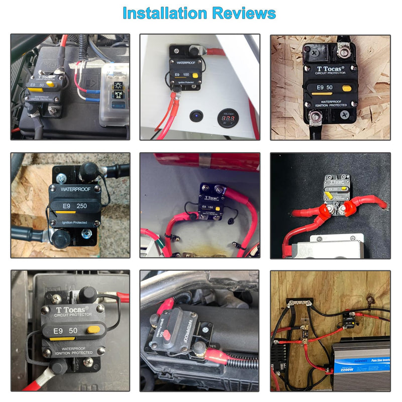 60A Circuit Breakers with Manual Reset Switchable Battery Solar 12V- 72V DC 60A