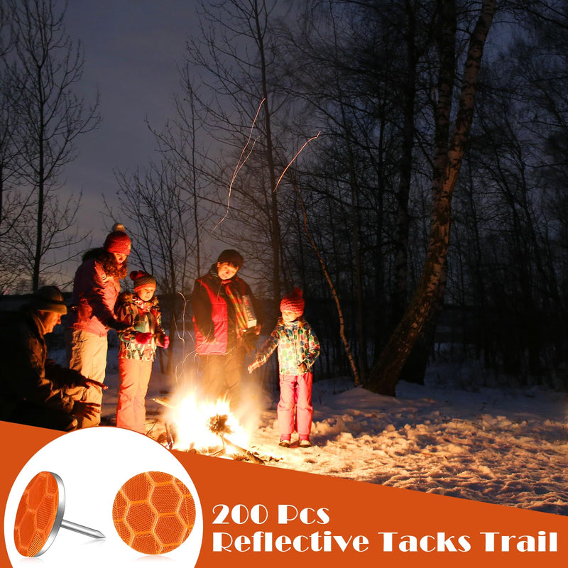 Reflective Tacks Trail Marking Tacks Reflective Trail Tacks Glow Tacks Reflective Trail Markers Mark Trail Reflective Thumb Tacks for Hunting Hiking Camping Tree Stand(Orange,200) 200 Orange