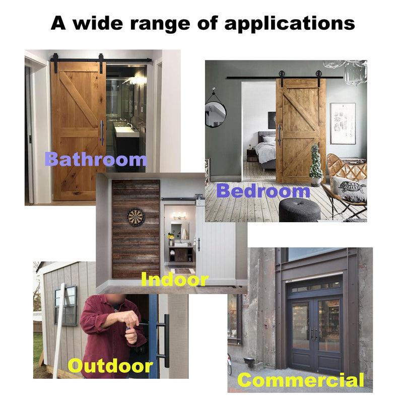 Heavy Duty Barn Door Handle Set, Large Rustic, for Gates Garages Sheds Furniture (Aluminum 12" Handle) Aluminum 12" Handle