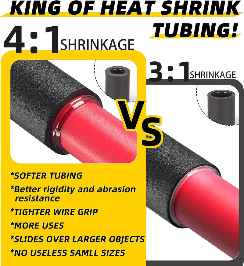 Heat Shrink Tubing 4:1 Dual Wall Adhesive Lined 10 Ft Long,Marine Grade Heat Shrink,Wire Heat Shrink Tubing Insulation Seal Against Moisture Corrosion and Air Leakage(12mm/10Feet, Black) 12mm/10Feet 1