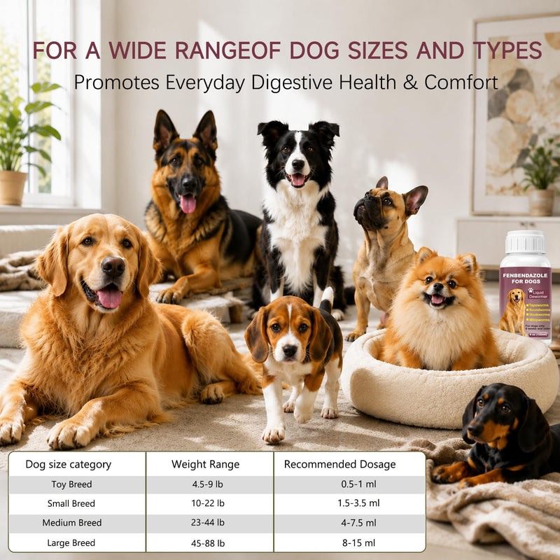 Dewormer for Dogs Fenbendazole Dog Dewormer for Tapeworms, Roundworms, Hookworms and Whipworms