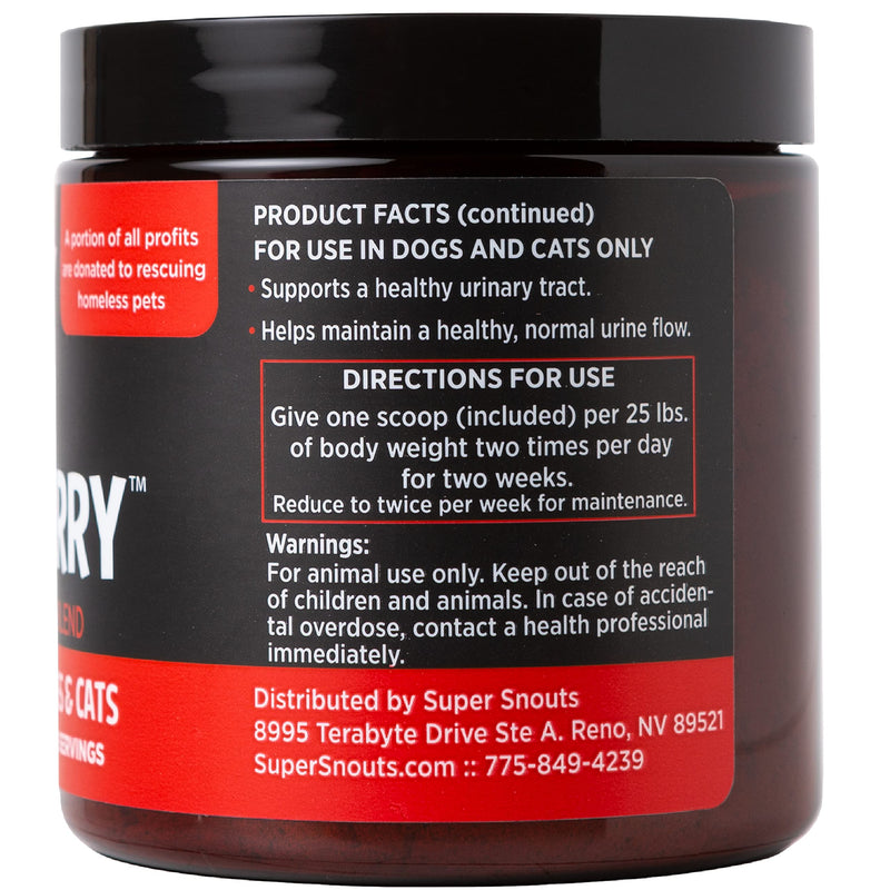 Super Snouts Urinary Berry Urinary Tract Supplements for Dogs & Cats, Made in USA, US & Canadian Blueberry & Cranberry Powder, UTI, Kidney Health Support, Bladder Support for Dogs (2.63 oz, Pack of 2) - PawsPlanet Australia