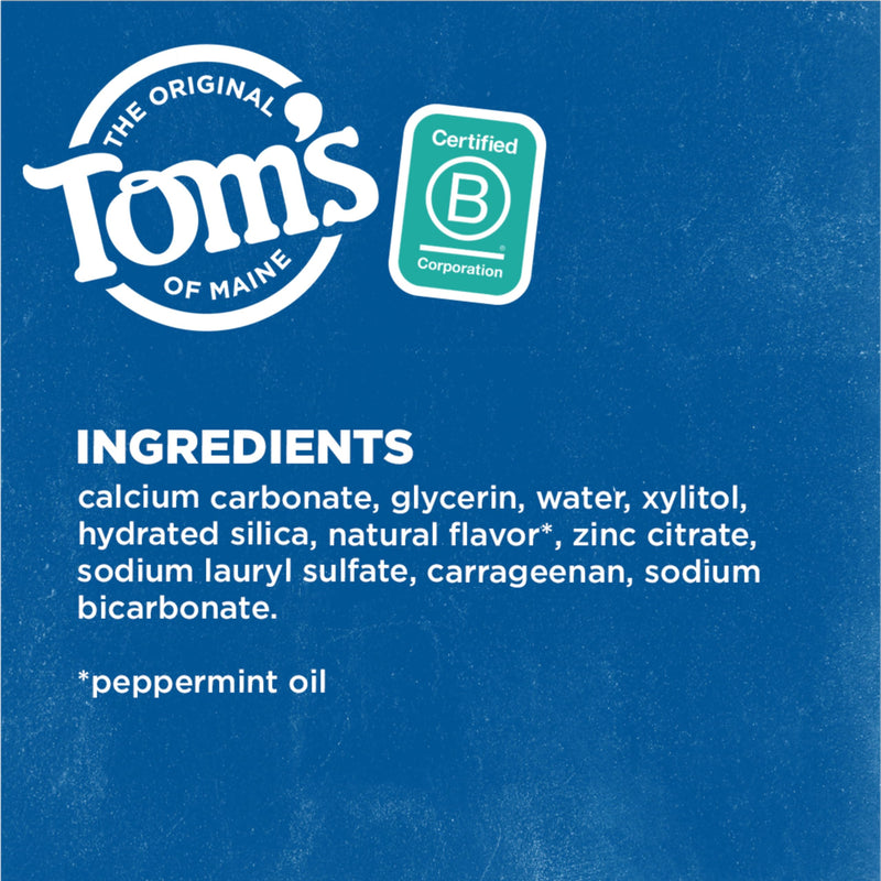 Tom's of Maine Fluoride-Free Antiplaque & Whitening Natural Toothpaste, Peppermint, 5.5 oz. (Pack of 2) 5.5 Ounce (Pack of 2)
