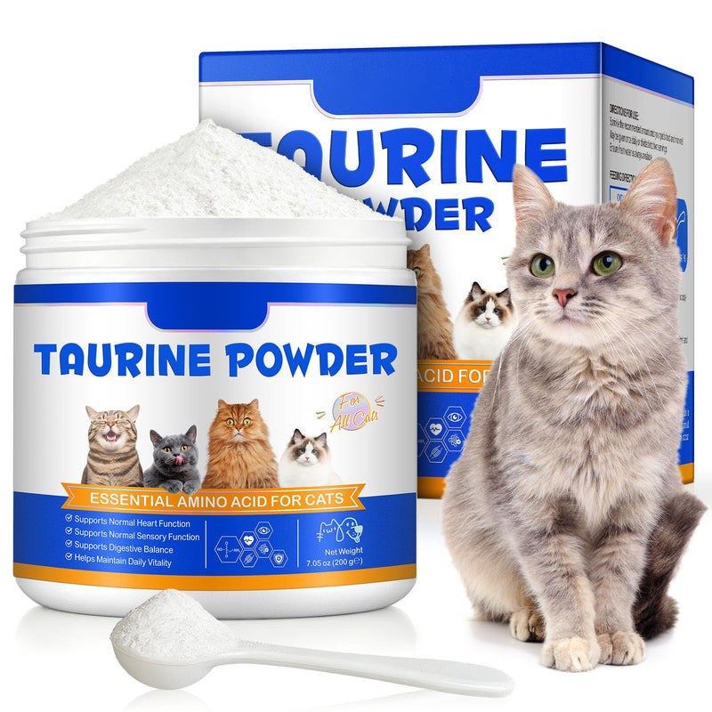 Taurine Powder for Cats, 200g High Purity Taurine Supplement for Heart, Vision Support, Digestive Balance & Daily Vitality, Unflavored Amino Acid Powder for Homemade & Raw Diets Taurine for Cats