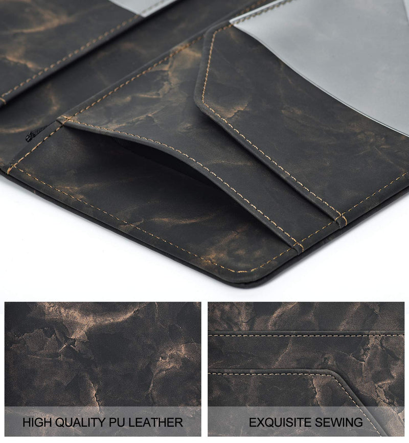 Server Books for Waitress - Marble Texture Leather Waiter Book Server Wallet with Zipper Pocket, Cute Waitress Book&Waitstaff Organizer with Money Pocket Fit Server Apron #1 Marble Texture Black Gold