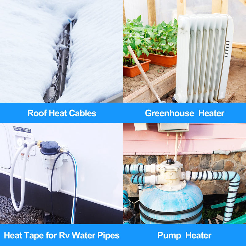 Thermostatically Controlled Outlet: (4 PCS) Automatically Turn on Below 32℉, Turn Off Above 47℉, Thermostat Plug, Unnecessary to Turn Off Power Manually in Cold Winter Cube 4 Pcs