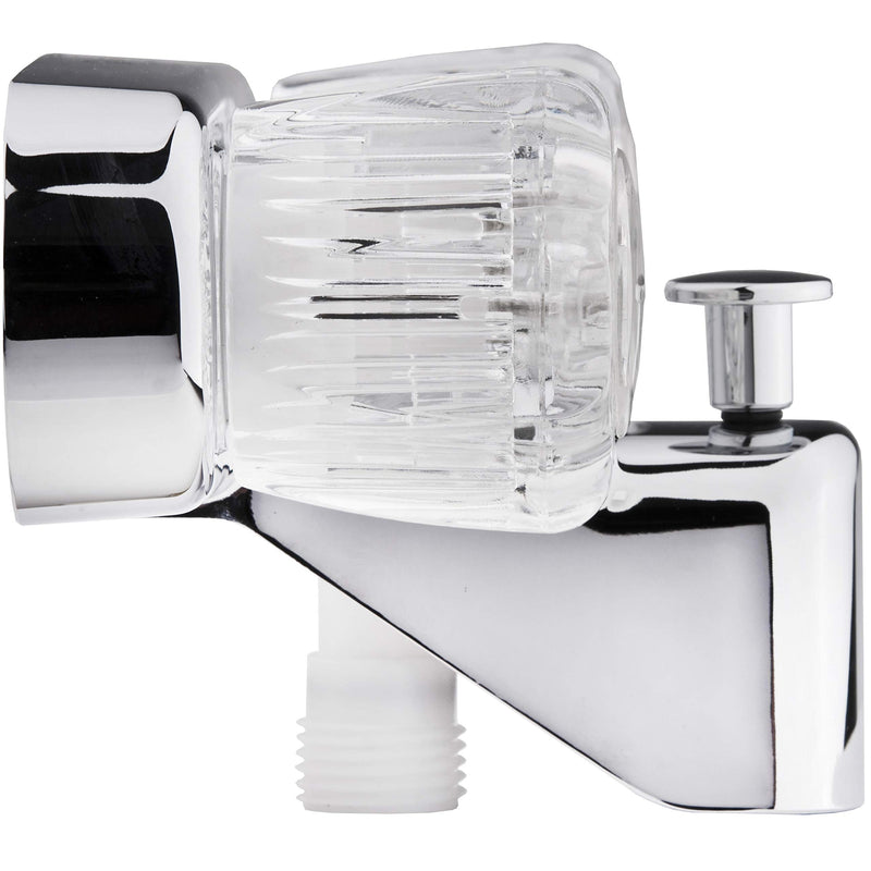 Dura Faucet DF-SA110A-CP RV Tub and Shower Faucet Valve Diverter with Crystal Acrylic Knobs (Chrome) Chrome Polished
