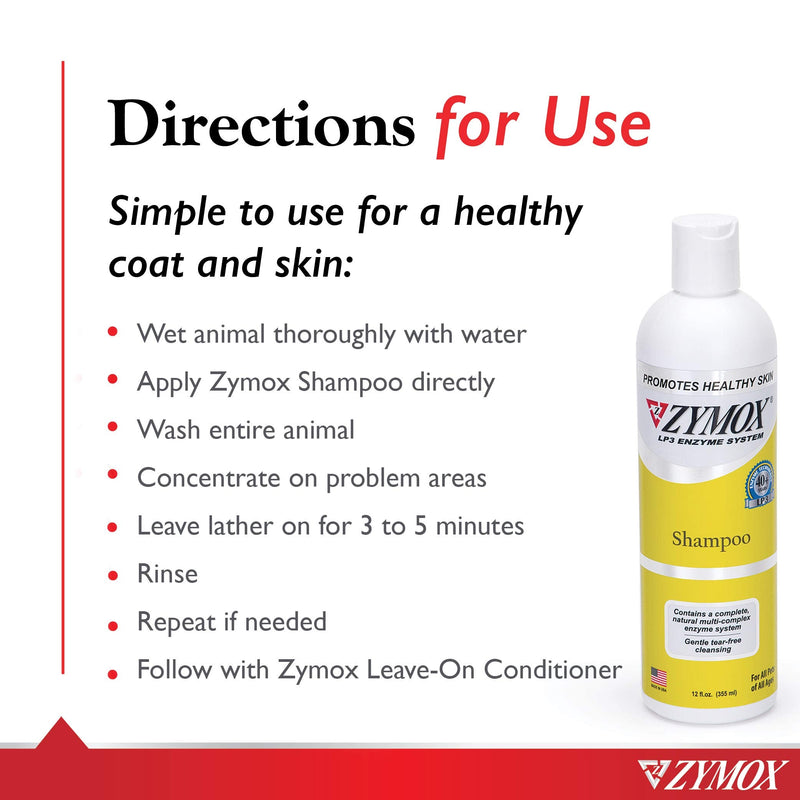 [Australia] - Zymox Enzymatic Shampoo for Dogs and Cats, 12oz 