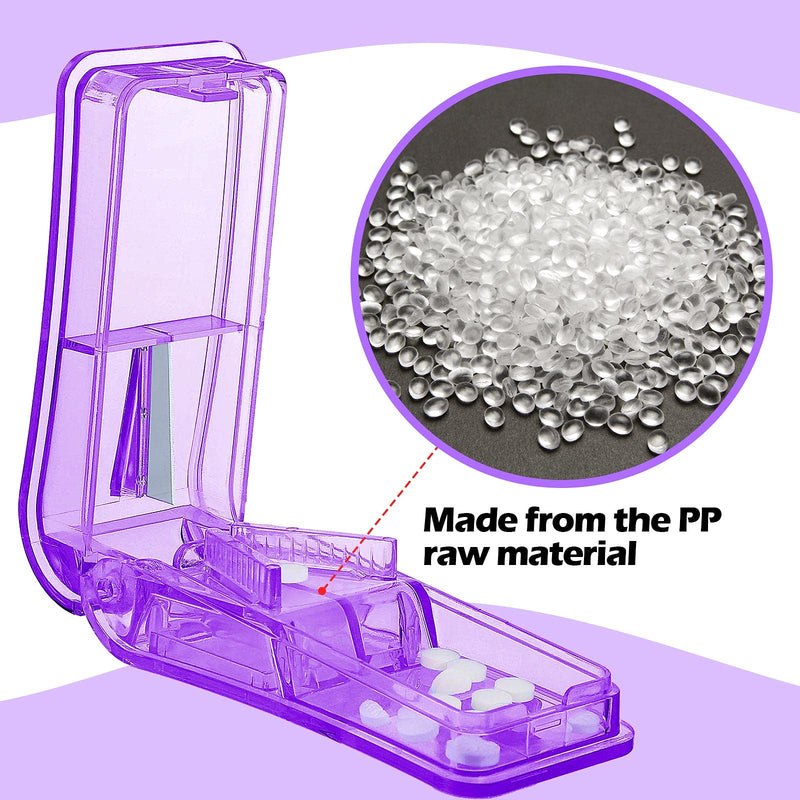 Nuanchu 18 Pieces Pill Cutter Portable Medicine Holder with Stainless Steel Blade Easy Cut for Cutting Pills Tablet in Half for Daily Life