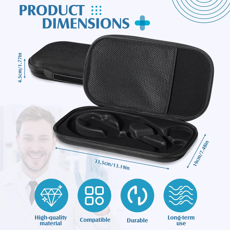 1 Pack Digital Stethoscope Case, 13.19 x 7.48 x 1.77 Inches Large Carrying Case Compatible with Digital or Cardiology Stethoscope, Black