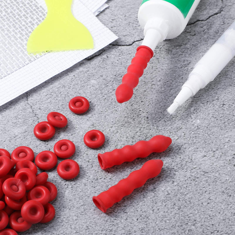 Zonon 10 Pieces Caulk Cap Caulk Saver Finishing Tool Tube Covers Tube Caps for Sealing and Preserving, Red