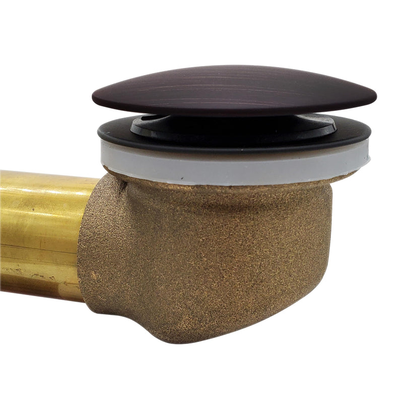 Westbrass D325H-12A European Tip Toe Bath Waste Drain Kit with Illusionary Faceplate, 14" Make-Up, 17 Ga., Antique Bronze