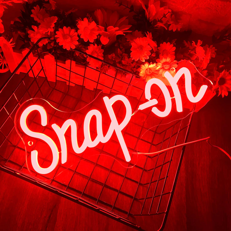 Snaps Tools Neon Sign, Dimmable Garage Shop Neon Light Sign Home Decor Wall Art Sign, 12.9 x 6.6 in, USB Powered for Garage Auto Repair Workshop Bar Beer Christmas Gifts