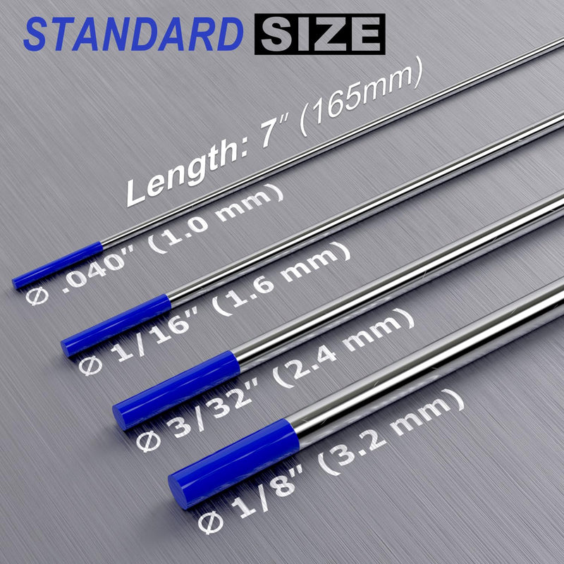 TIG Wire Feeder Pen with 3/32'' × 7'' Blue Lanthanated Tungsten Electrodes (10 Pack) | Contains 2% Lanthanated for AC/DC TIG Welding | Perfect for Stainless Steel, Aluminum, Copper & Magnesium 3/32"