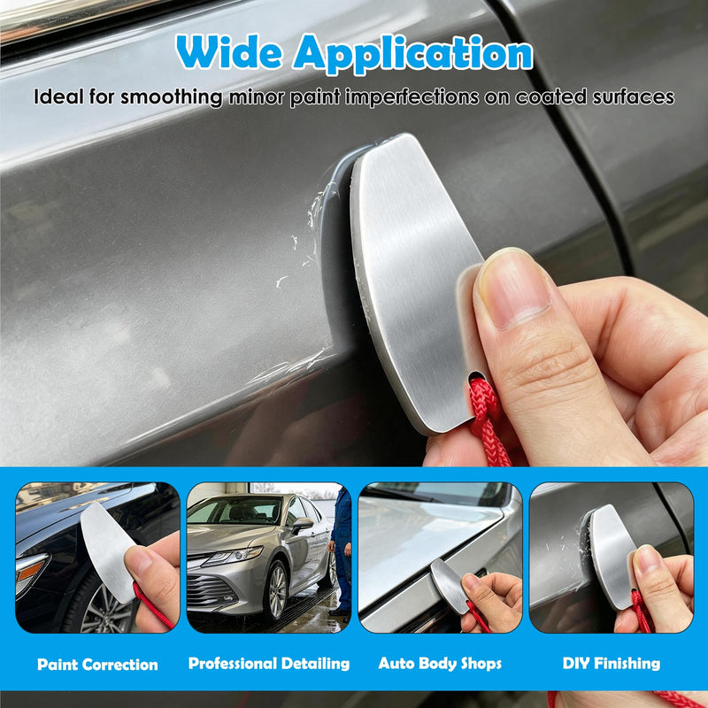 Denibbing Tool, Compact Paint Defect Removal Tool with High-Speed Steel Edge and Red Cord, for Paint Runs, Dust Nibs, Overspray, Sags and Minor Surface Imperfections