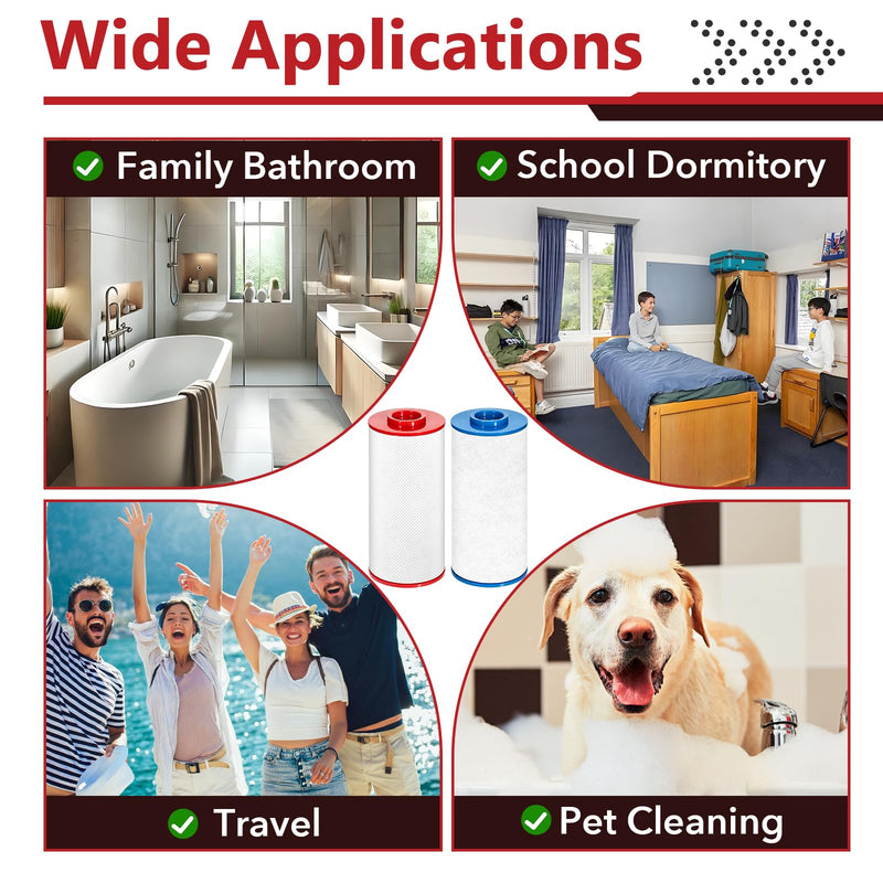 8 Pcs Shower Filter Compatible with Weddell Duo, Red and Blue | Absorb Impurities, Premium Materials, Sturdy And Durable