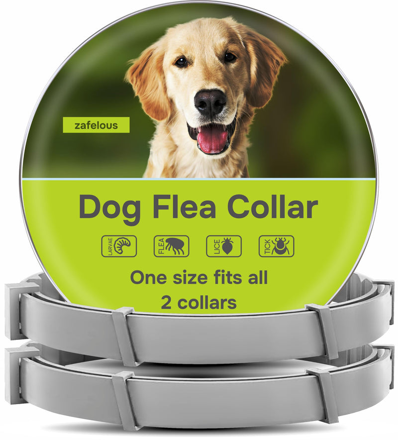 Flea and Tick Prevention for Dogs - Flea Collar - 2 Count - Adjustable