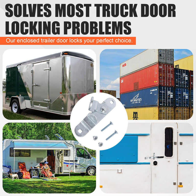 GDW Cargo Trailer Door Latch Hasp Keeper for Ramp Padlock Race Bar Lock Handle Enclosed Car Hauler (‎Trailer Door Hasp 2pack +Screws 4+Nuts 4)