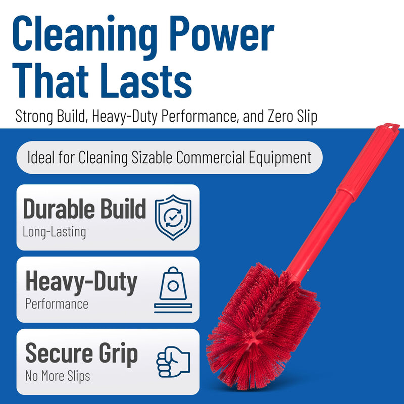 SPARTA Industrial Tank Brush Pipe Brush, Drain Brush with Handle for Commercial Kitchens, Polyester, 16 Inches, Red 1