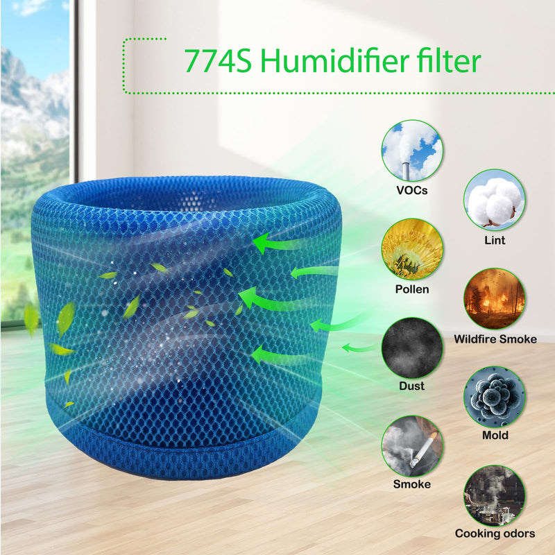 2-Pack 774S Replacement Filter Compatible with DREO Humidifier filter High-Molecular Resin 3D Weave Upgraded Replacement filter 2