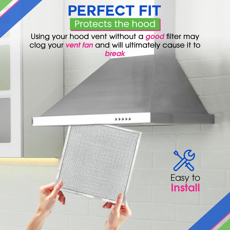 Range Hood Filter Replacement 11.60” x 11.22” BPQTAF S99010316 Fits Broan Range Hood Filter - Aluminum Mesh Hood Vent Filter - Filters Air Entering Kitchen Stove Overhead Exhaust Fan Vent (2-Pack) 2