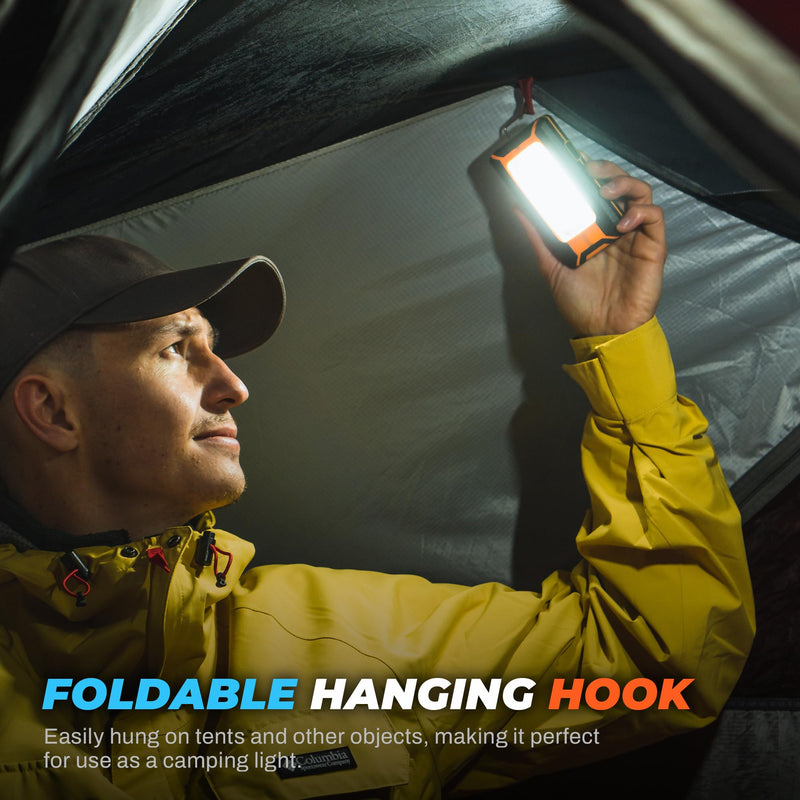 2pack LED Rechargeable Magnetic Work Light 40W 1500Lumens, Hanging Hook 3 Lighting Modes, Job Site Lighting for Car Repairing, Camping, Working, and Hurricane