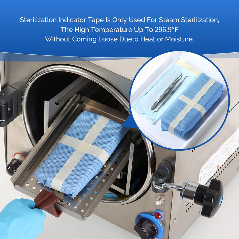 JMU Autoclave Tape 1 Roll, 3/4'' x 60 Yards, Sterilization Indicates Tape for Steam Sterilization 3/4"