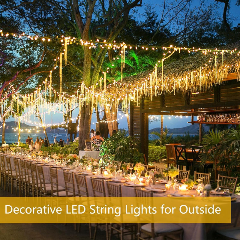 6-Pack Solar String Lights Outdoor, Extra-Long 600LED Christmas Fairy Lights Waterproof, Solar Twinkle Lights Copper Wire 8 Modes Fairy Twinkle Light for Xmas Tree Garden Party Wedding (Warm White) Warm White 6 Pack-600LED