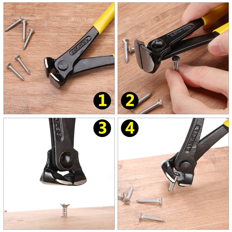 2 Packs End Cutting Nippers Pliers Nail Puller Tool Carpenters Pincers Cutting Nail Remover Tool for Carpenters Construction Floor Installing