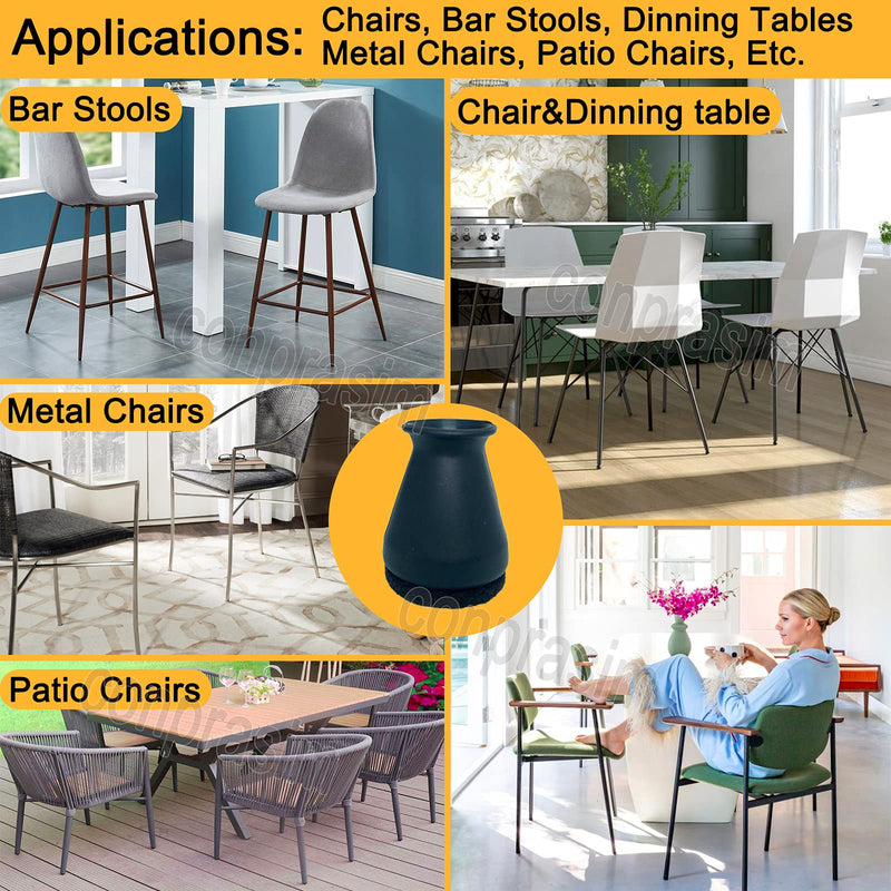 Extra Small Silicone Chair Leg Floor Protectors with Felt, FIT 0.5” to 1” Glide Chair Leg Caps Silicon Furniture Leg Feet Cover Bottom Slide Protect Hardwood Floors No Scratches No Noise 24 Pack Extra Small Fit: 0.5”to 1” 24pack-black - NewNest Australia