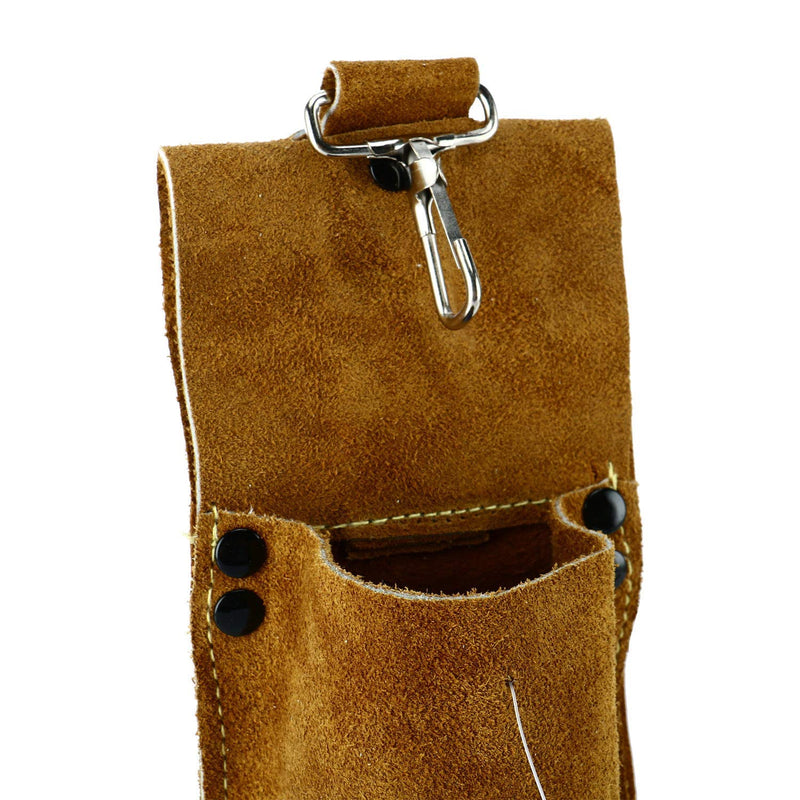 Flame-Resistant Electrode Bag/Welding Rod Pouch/welding rod holder/Leather Electrode Holder/ (gold brown)