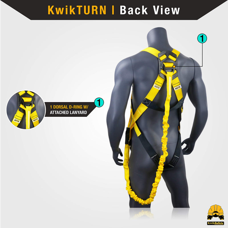 KwikSafety - Charlotte, NC - SCORPION Fall Protection Safety Harness [w/Attached 6 ft Lanyard] Construction ANSI Tested OSHA Standard 2.) Standard Safety Harness