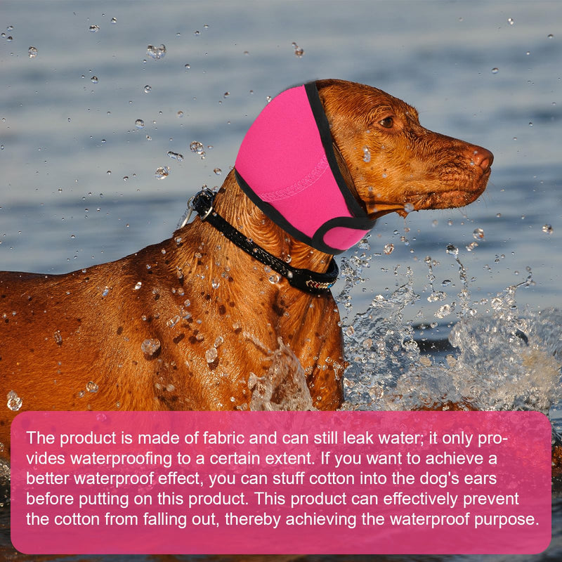 Dog Ear Muffs, Dog Ear Cover for Noise Protection & Bath, No Shake Ear-Wraps for Dogs, Dog-Ear Protection for Noise, Ears Muffs for Grooming/Head Ears Cover (Pink, M)
