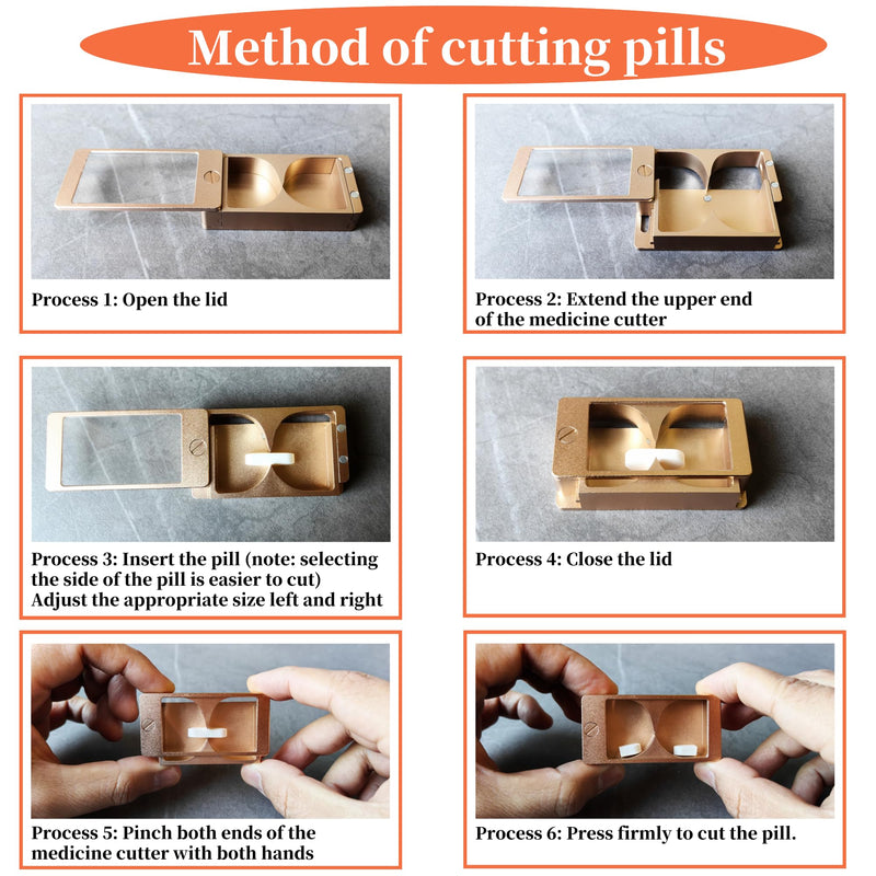 Professional Pill Cutter & Splitter - Precision Aluminum Tablet Slicer for Small, Large & Tiny Tablets | Cortador for Accurate Medicine & Vitamin Doses (Silver) Silver