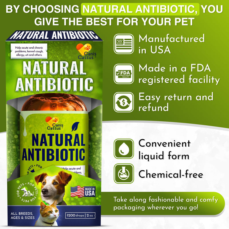 Antibiotics for Dogs | Cat Antibiotic | Pet Antibiotic | Natural Antibiotics for Cats | Dog Antibiotic | Natural Antibiotic for Dogs | Antibiotic for Cats | 2 Oz 1 Pack x 2 Oz