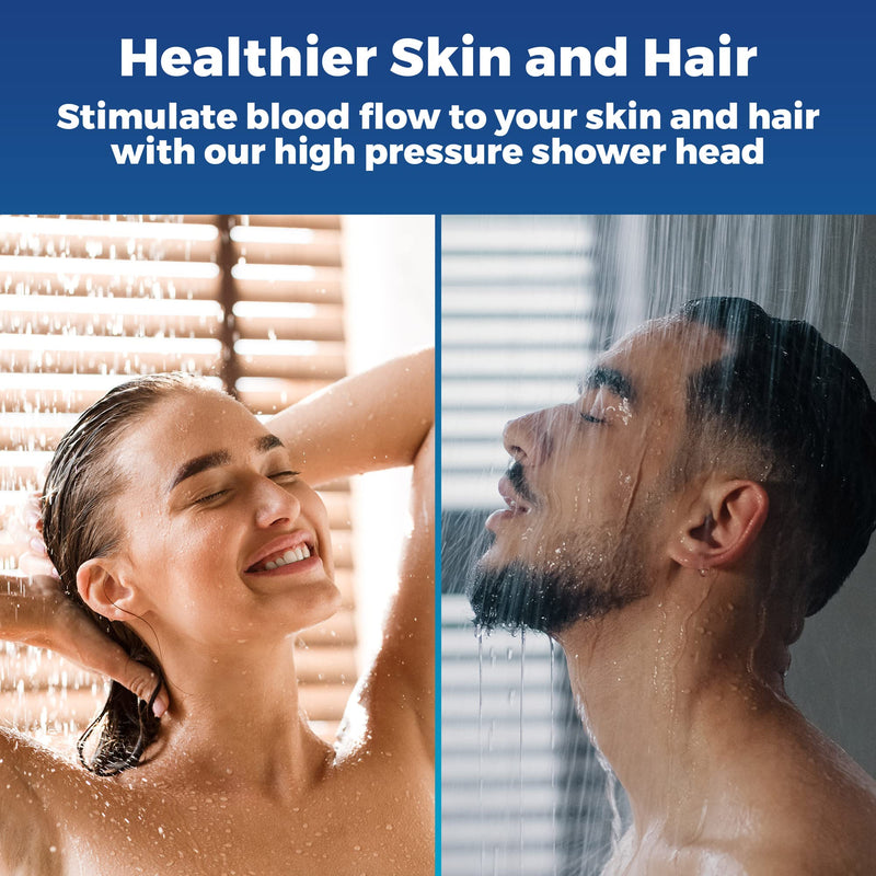 High Pressure Shower Head - Anti-Clogging Silicone Nozzles - 2.5 GPM Removable Restrictor - Easy to Clean Adjustable Replacement - easy to install with Plumbers Tape - 6 inch - Brushed Nickel Finish 2.5GPM