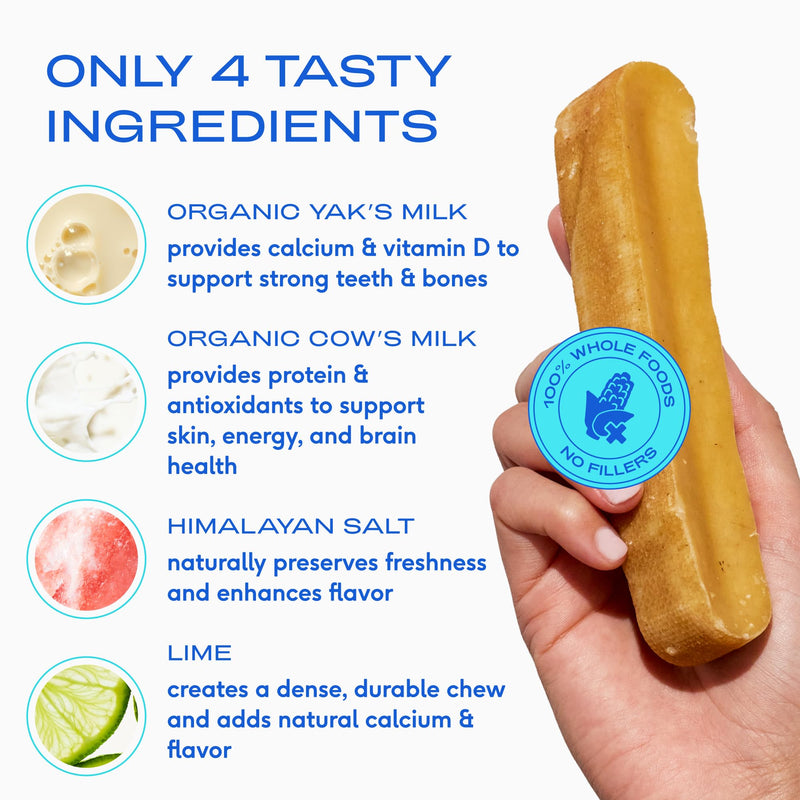 Native Pet The Daily Dog Vitamins & Supplements (30 Scoops) & Yak Chews (3 Medium Chews) - All Natural Dental Stick Made with Yak Cheese for Aggressive Chewers & 11-in-1 Multivitamin for Dogs
