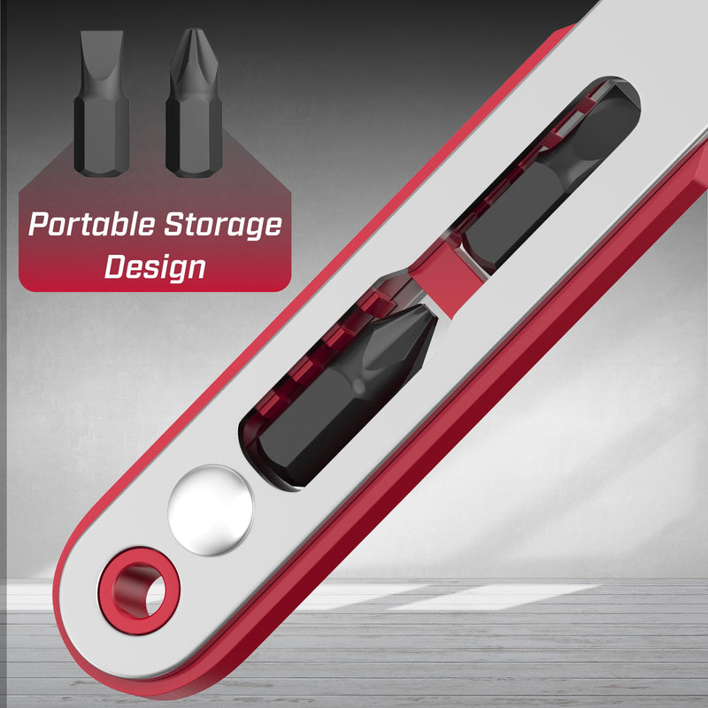 Bates- Mini Ratchet Wrench Screwdriver, 1/4" Magnetic 90 Degree Screwdriver, Low Profile Ratchet, Right Angle Screwdriver Low Profile Screwdriver, Small Ratchet, Angled Screwdriver for Tight Spaces