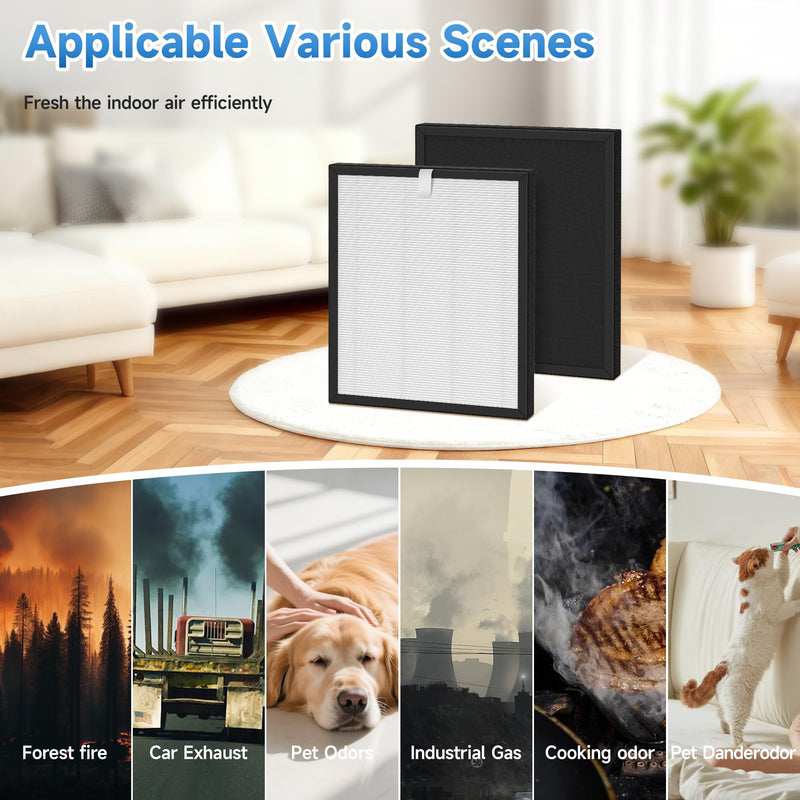 Premium AP380 Replacement Filter Compatible with AP380 Air Cleaner Purifier 2 Sets (4Pcs）