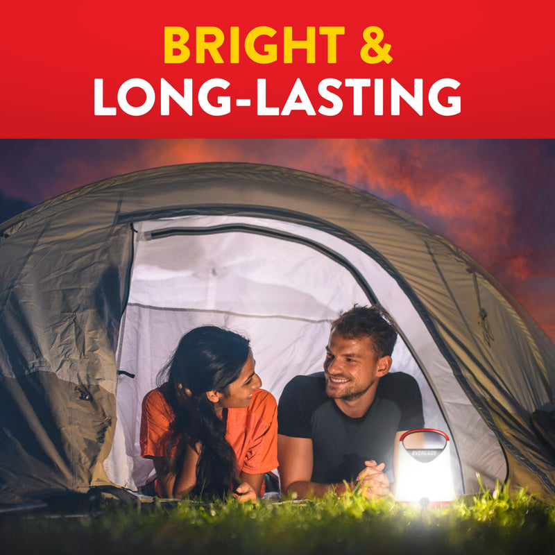 Eveready LED Camping Lantern X-250 (2-Pack), Super Bright Tent Lights, Rugged Water Resistant LED Lanterns, 100 Hour Run-time (Batteries Included), Red and Black 2 Pack