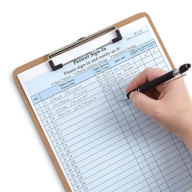 Blue Summit Supplies 25 Patient Sign in Forms, Carbonless 3 Part Forms with Peel Away Adhesive Labels, HIPAA Compliant for Privacy in Doctor, Medical, Dental Office, Blue, 25 Pack