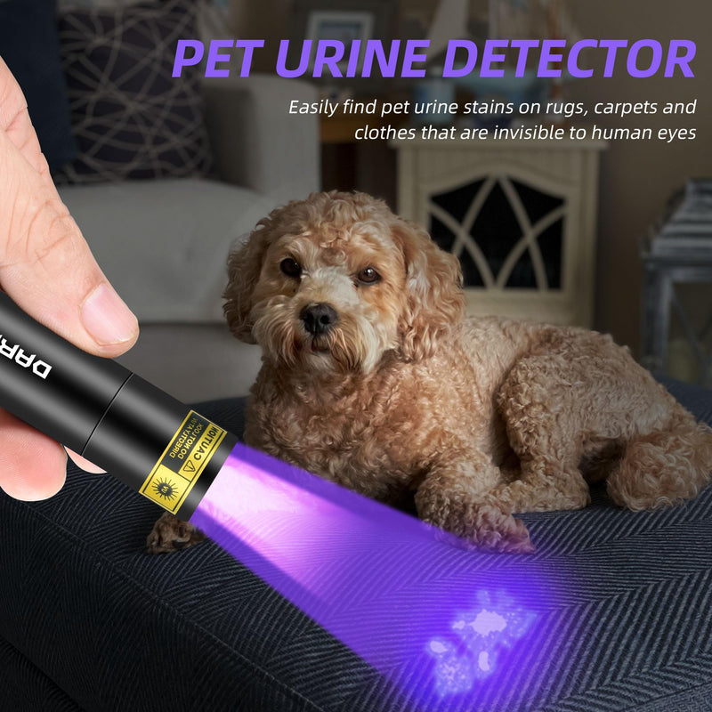 DARKBEAM UV Flashlight 365nm Light and 395nm Blacklight, Mini Powerful Woods Lamp USB-C Rechargeable, LED Ultraviolet Flashlights Pet Urine Detector for Rock, Uranium Glass, Resin Curing, 2 Pack