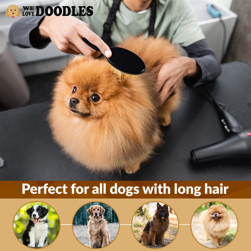 We Love Doodles Pin Brush for Dogs & Ocean Breeze Dog Detangler Spray Bundle - Goldendoodle Pin Brush & Detangler Spray Kit - Brush for Removing Loose Fur & Dematting Spray Made in USA - PawsPlanet Australia